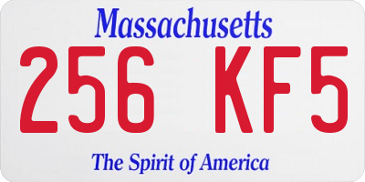 MA license plate 256KF5