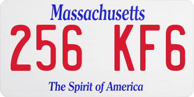 MA license plate 256KF6