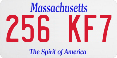 MA license plate 256KF7