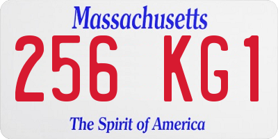 MA license plate 256KG1