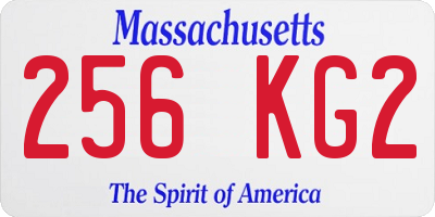MA license plate 256KG2