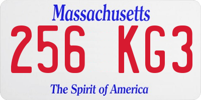 MA license plate 256KG3