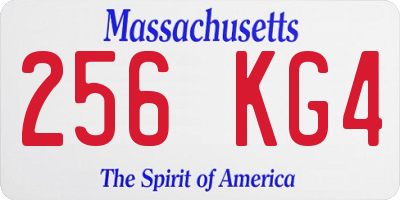 MA license plate 256KG4