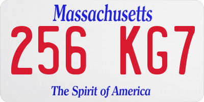 MA license plate 256KG7