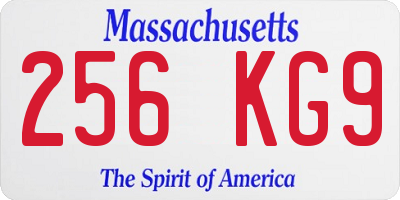 MA license plate 256KG9
