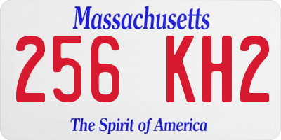 MA license plate 256KH2