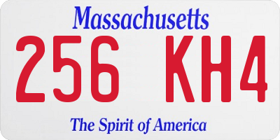 MA license plate 256KH4