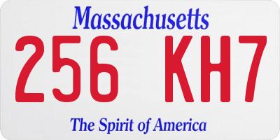MA license plate 256KH7