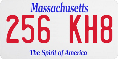 MA license plate 256KH8