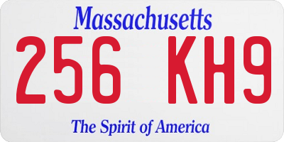 MA license plate 256KH9