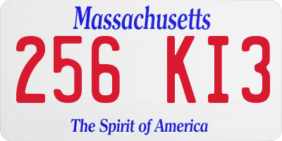 MA license plate 256KI3