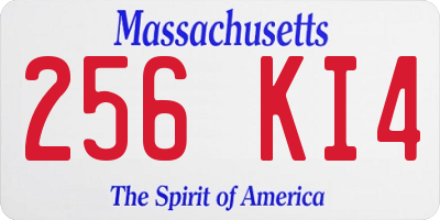 MA license plate 256KI4