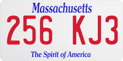 MA license plate 256KJ3