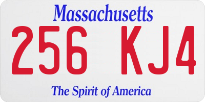 MA license plate 256KJ4