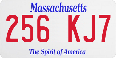 MA license plate 256KJ7