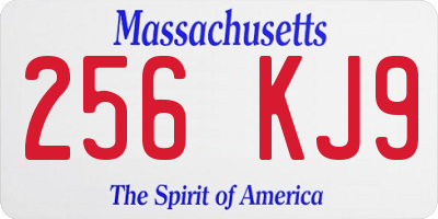 MA license plate 256KJ9