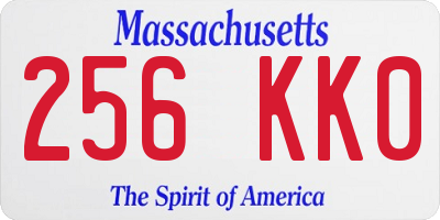 MA license plate 256KK0