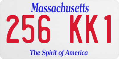 MA license plate 256KK1