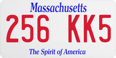 MA license plate 256KK5