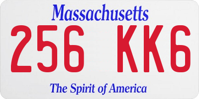 MA license plate 256KK6