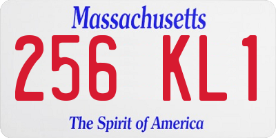 MA license plate 256KL1