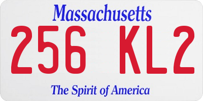 MA license plate 256KL2