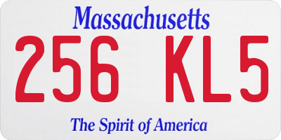 MA license plate 256KL5