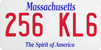 MA license plate 256KL6