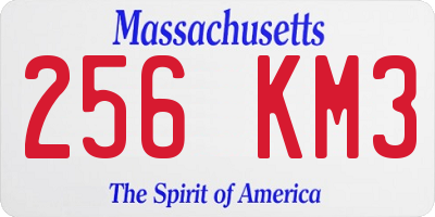 MA license plate 256KM3