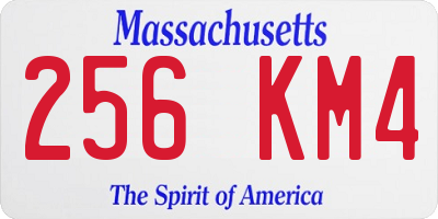 MA license plate 256KM4