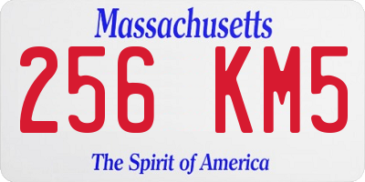 MA license plate 256KM5