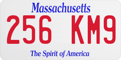 MA license plate 256KM9