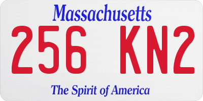 MA license plate 256KN2