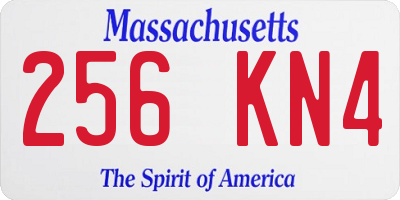 MA license plate 256KN4