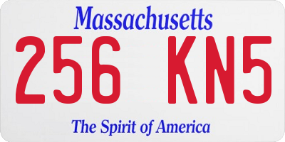 MA license plate 256KN5