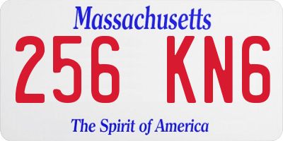 MA license plate 256KN6