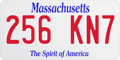 MA license plate 256KN7