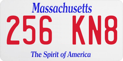 MA license plate 256KN8