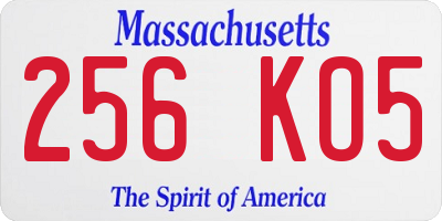 MA license plate 256KO5