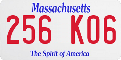 MA license plate 256KO6