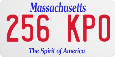 MA license plate 256KP0
