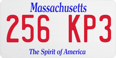 MA license plate 256KP3