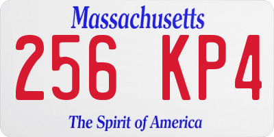 MA license plate 256KP4