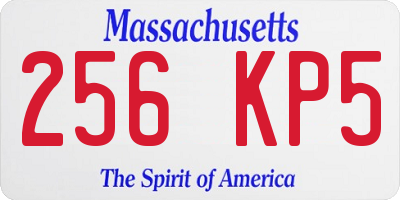 MA license plate 256KP5
