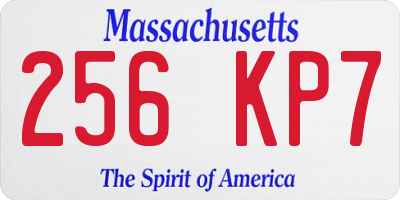 MA license plate 256KP7
