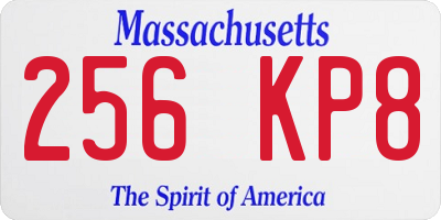 MA license plate 256KP8
