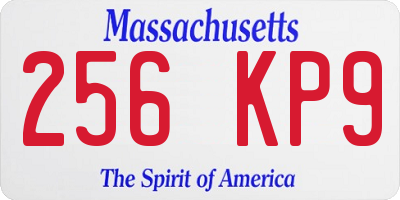 MA license plate 256KP9