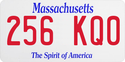 MA license plate 256KQ0