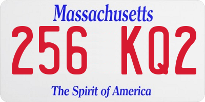 MA license plate 256KQ2
