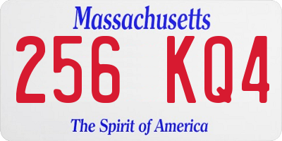 MA license plate 256KQ4